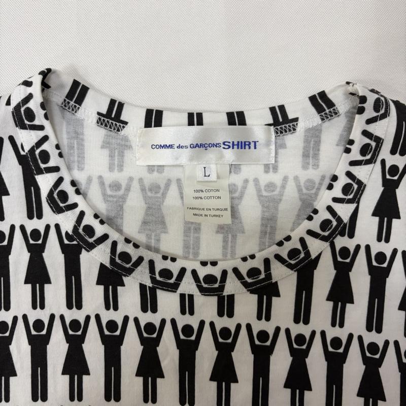 コムデギャルソンシャツ COMME des GARCONS SHIRT Tシャツ 半袖 グラフィックプリント半袖Tシャツ ブラック ホワイト L 総柄 白 / ホワイト / white X 黒 / ブラック / black メンズ USED 古着 中古 50165983