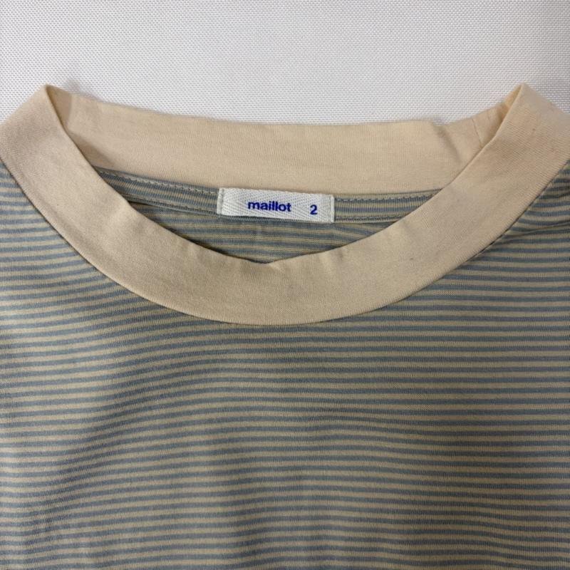 マイヨ maillot Tシャツ 長袖 Narrow Border Crew Long-T ナローボーダークルーロンT mac-24210 2 ボーダー柄 オフホワイト / オフホワイト / X 水色 / ライトブルー / メンズ USED 古着 中古 50165985