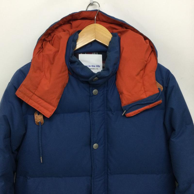 アデイインザライフ ユナイテッドアローズ A day in the life UNITED ARROWS ジャケット、上着 ジャンパー、ブルゾン 6225-648-041 フード脱着式 ダウンジャケット チェック裏地 M 無地 青 / ブルー / blue X 紺 / ネイビー / navy X 橙 / オレンジ / orange メンズ USED 古着 中古 50165993