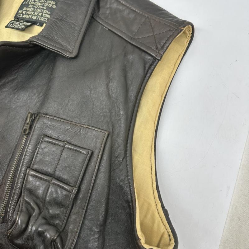 アヴィレックス AVIREX ジャケット、上着 フライトジャケット B9 フライト ジャケット レザー ベスト AC-1776-6 L 茶 / ブラウン / brown メンズ USED 古着 中古 50165994