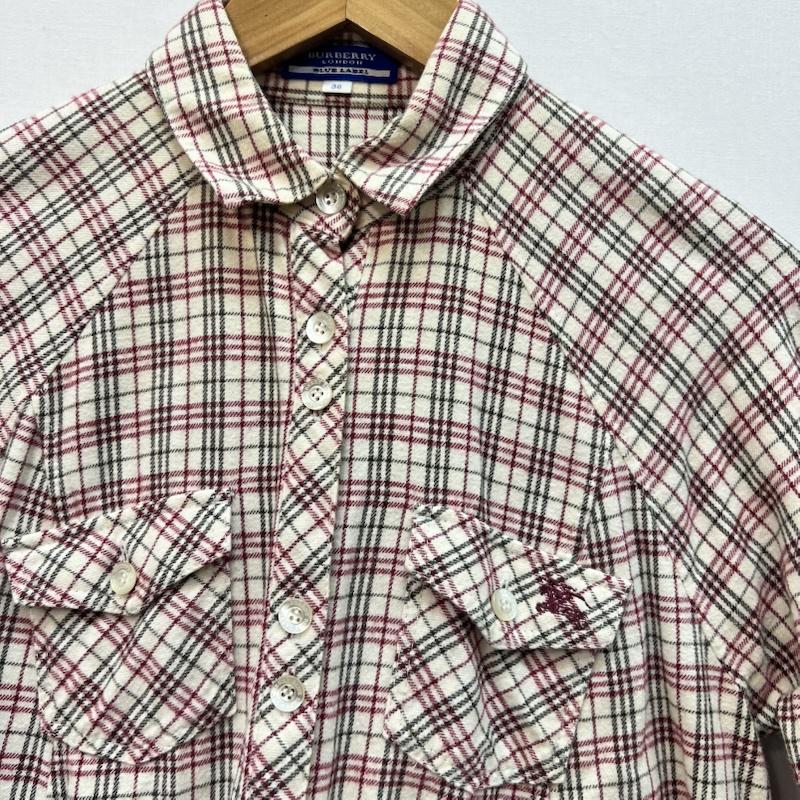 バーバリー・ブルーレーベル BURBERRY BLUE LABEL シャツ、ブラウス 長袖 ノバチェック 裾フレア シャツ ワンピ チュニック 38 レディース USED 古着 中古 50166001