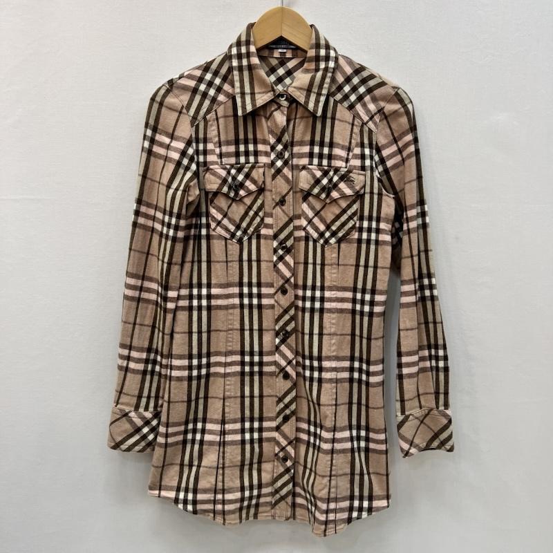 バーバリー・ブルーレーベル BURBERRY BLUE LABEL シャツ、ブラウス 長袖 ノバチェック ネルシャツ ワンピ チュニック 38 レディース USED 古着 中古 50166002