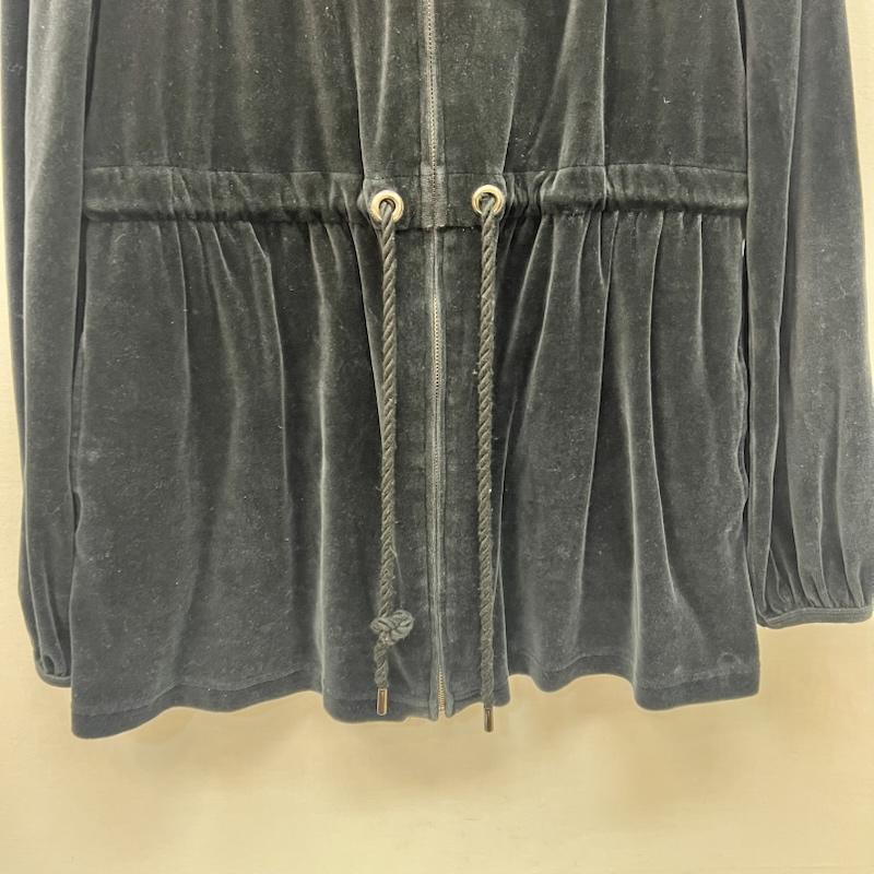 バーバリー・ブルーレーベル BURBERRY BLUE LABEL パーカー 長袖 ベロア フルジップパーカー 裾フレア 38 黒 / ブラック / black レディース USED 古着 中古 50166004