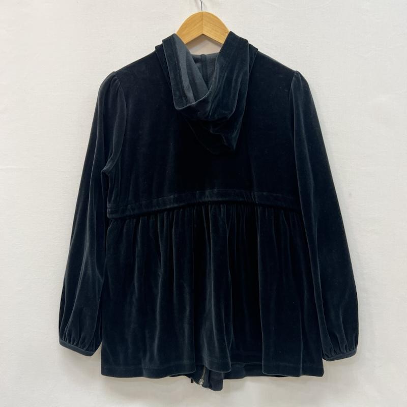 バーバリー・ブルーレーベル BURBERRY BLUE LABEL パーカー 長袖 ベロア フルジップパーカー 裾フレア 38 黒 / ブラック / black レディース USED 古着 中古 50166004