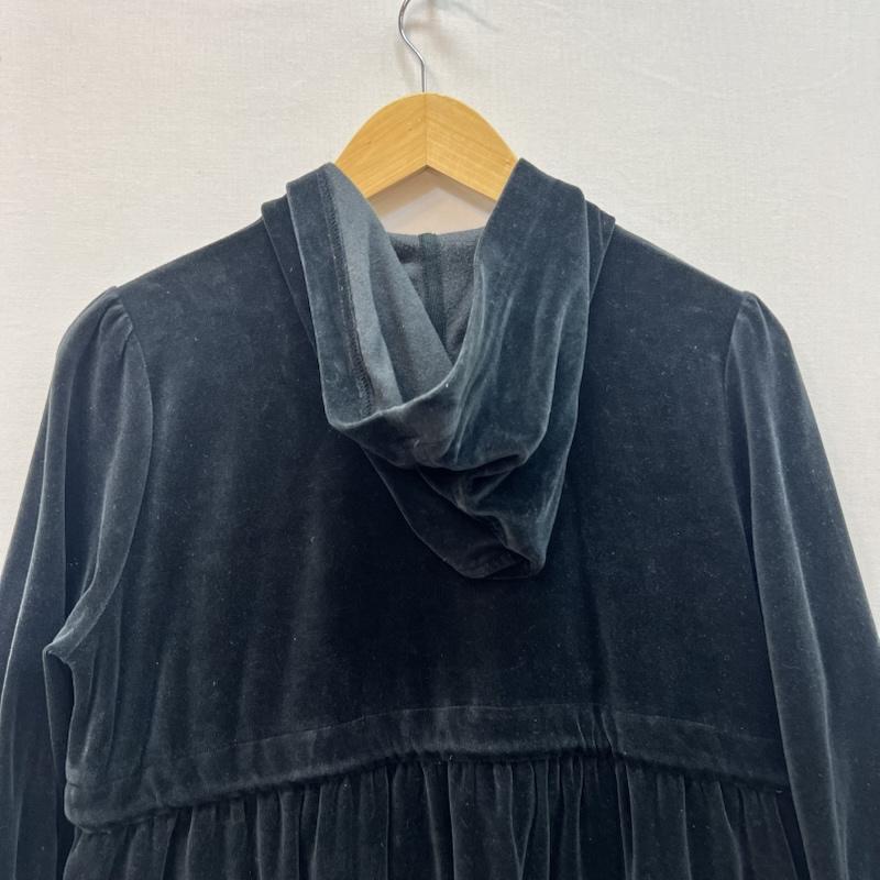 バーバリー・ブルーレーベル BURBERRY BLUE LABEL パーカー 長袖 ベロア フルジップパーカー 裾フレア 38 黒 / ブラック / black レディース USED 古着 中古 50166004