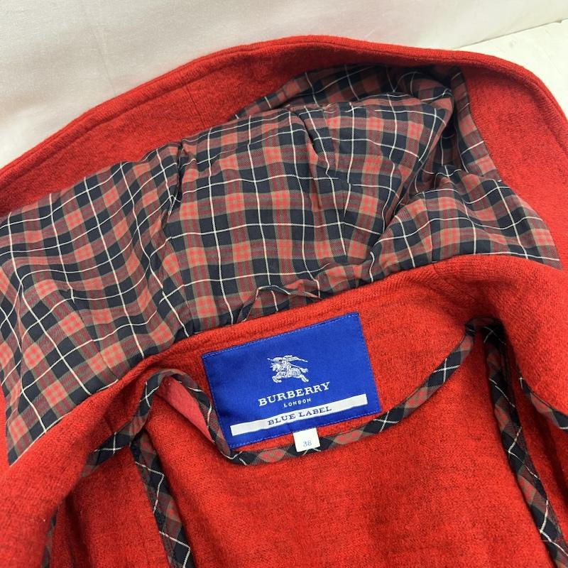 バーバリー・ブルーレーベル BURBERRY BLUE LABEL コート コート一般 ウール ニット ダッフルコート 38 赤 / レッド / red レディース USED 古着 中古 50166009