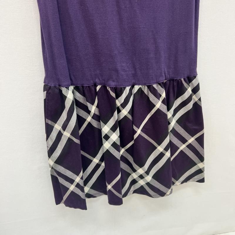 バーバリー BURBERRY ワンピース ひざ丈スカート ノバチェック 切替 ノースリーブ ワンピ 150cm 紫 / パープル / purple ガールズ USED 古着 中古 50166011