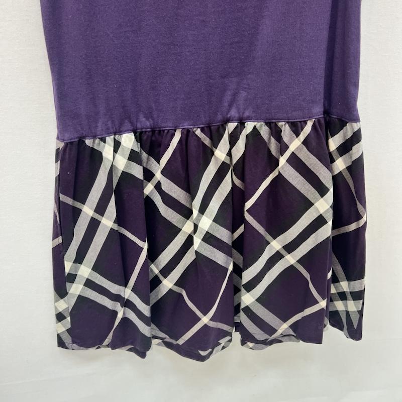 バーバリー BURBERRY ワンピース ひざ丈スカート ノバチェック 切替 ノースリーブ ワンピ 150cm 紫 / パープル / purple ガールズ USED 古着 中古 50166011