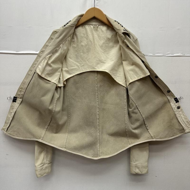 ジョルジオブラット GIORGIO BRATO シャツ、ブラウス 長袖 スタッズ レザー シャツ ジャケット - アイボリー / アイボリー / メンズ USED 古着 中古 50166017