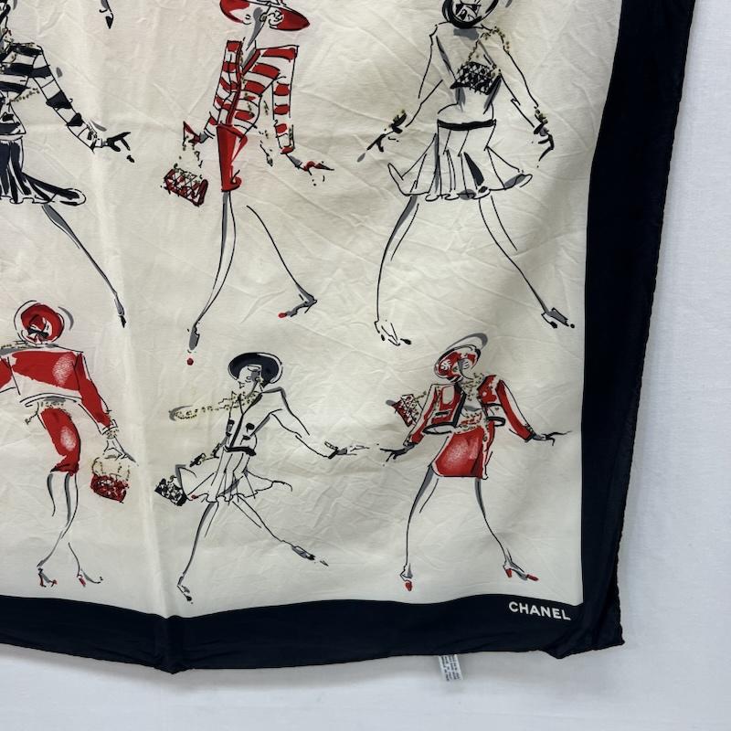 シャネル CHANEL ファッション小物 スカーフ、ポケットチーフ マドモアゼル 大判 シルク スカーフ - レディース USED 古着 中古 50166018