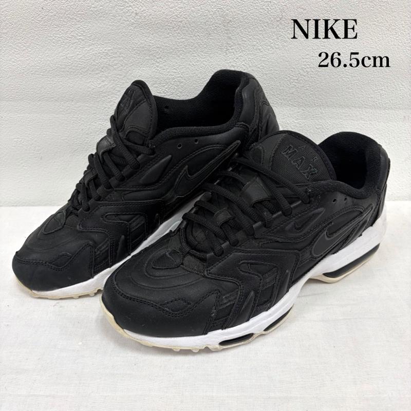 ナイキ NIKE スニーカー スニーカー AIR MAX エアマックス 96 レザー ロゴ ローカット スニーカー 26.5cm ロゴ、文字 黒 / ブラック / black X 白 / ホワイト / white メンズ USED 古着 中古 50166024