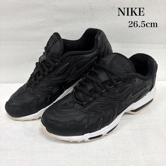ナイキ NIKE スニーカー スニーカー AIR MAX エアマックス 96 レザー ロゴ ローカット スニーカー 26.5cm ロゴ、文字 黒 / ブラック / black X 白 / ホワイト / white メンズ USED 古着 中古 50166024