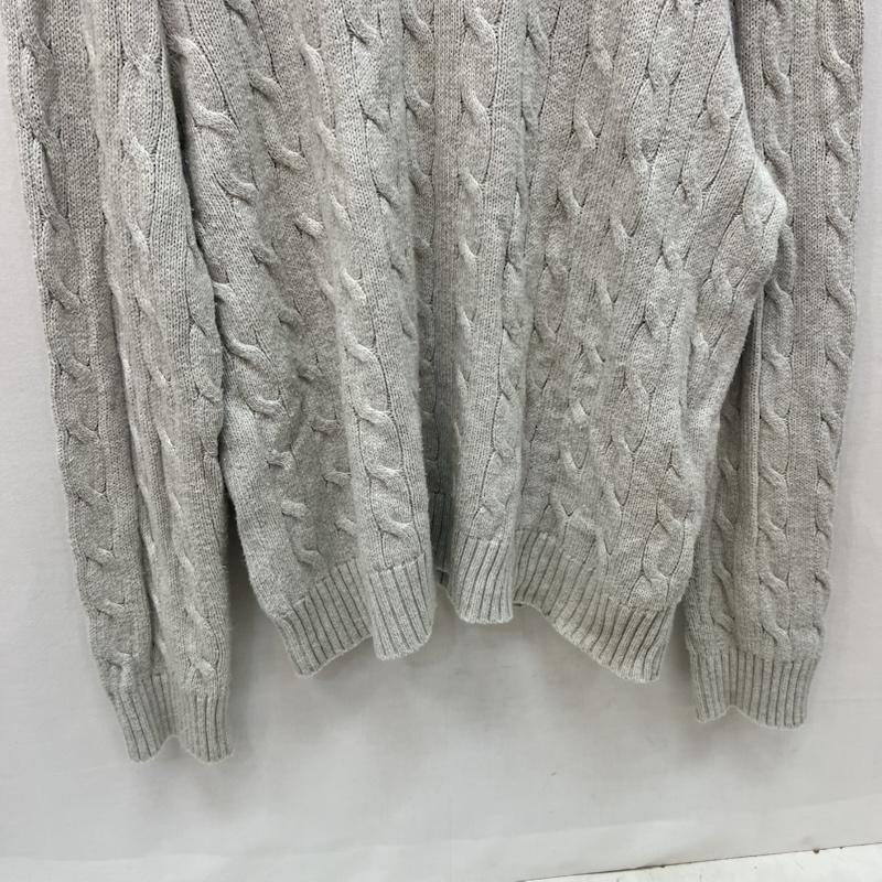 ポロラルフローレン POLO RALPH LAUREN ニット、セーター 長袖 ポニー刺繍 クルーネック コットン ニット XL 灰 / グレー / gray メンズ USED 古着 中古 50166033