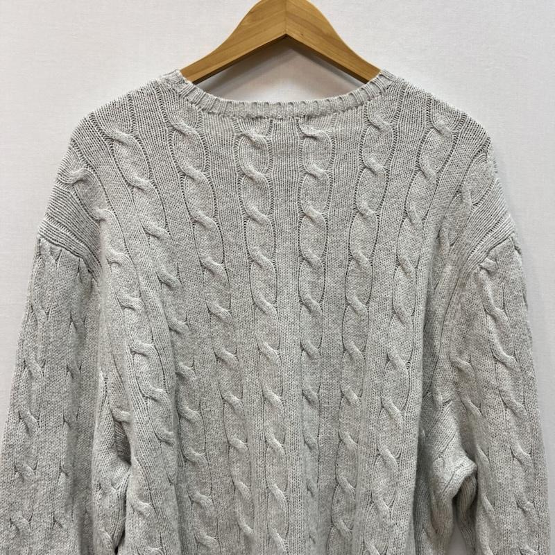 ポロラルフローレン POLO RALPH LAUREN ニット、セーター 長袖 ポニー刺繍 クルーネック コットン ニット XL 灰 / グレー / gray メンズ USED 古着 中古 50166033