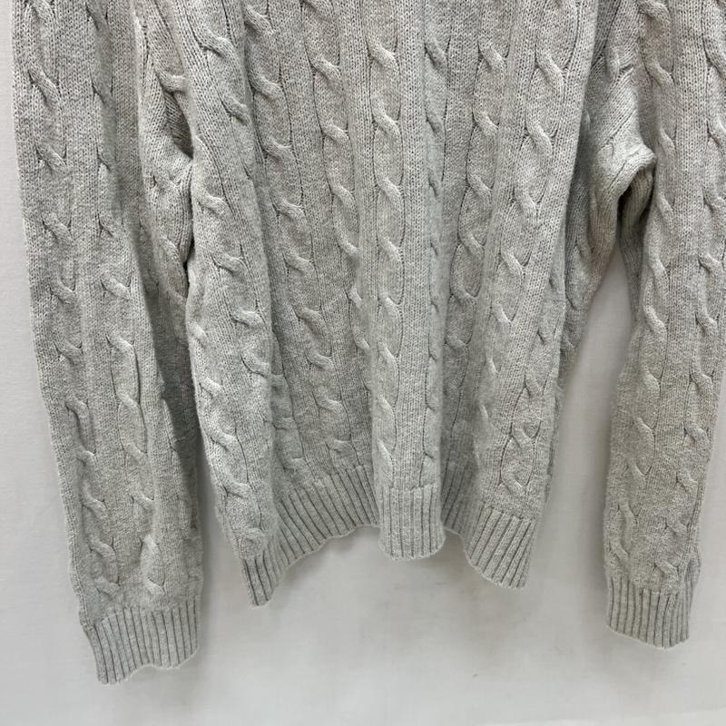 ポロラルフローレン POLO RALPH LAUREN ニット、セーター 長袖 ポニー刺繍 クルーネック コットン ニット XL 灰 / グレー / gray メンズ USED 古着 中古 50166033