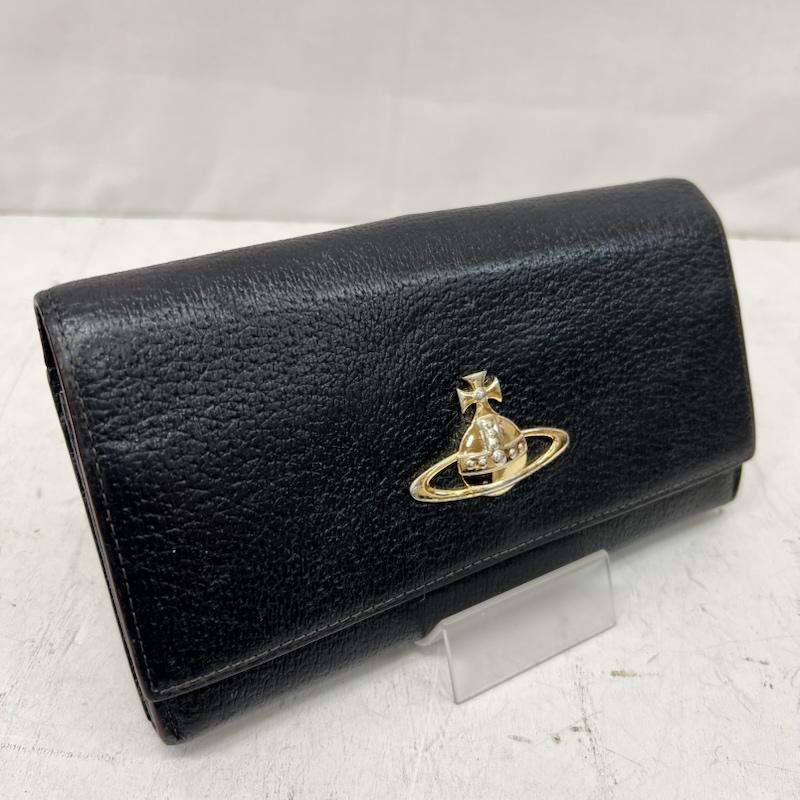ヴィヴィアンウエストウッド Vivienne Westwood 財布 長財布 オーブ レザー 長財布 - 黒 / ブラック / black レディース USED 古着 中古 50166045