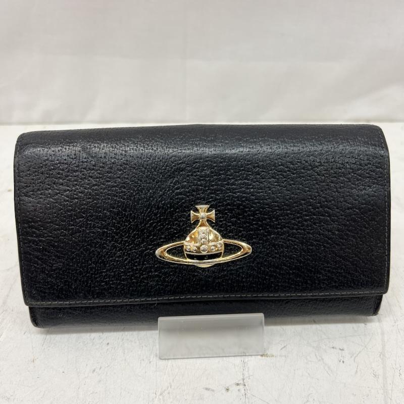 ヴィヴィアンウエストウッド Vivienne Westwood 財布 長財布 オーブ レザー 長財布 - 黒 / ブラック / black レディース USED 古着 中古 50166045