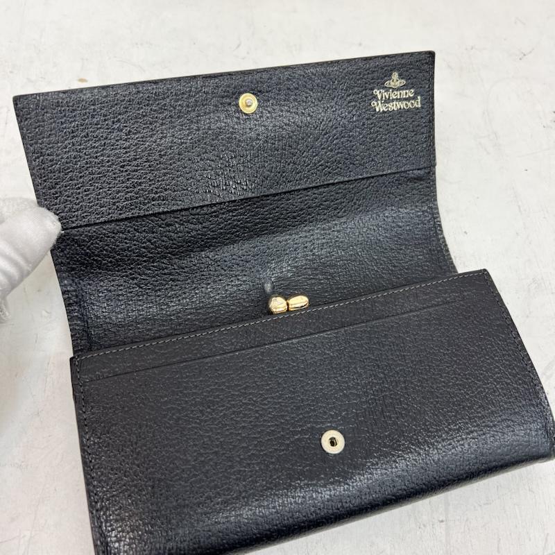 ヴィヴィアンウエストウッド Vivienne Westwood 財布 長財布 オーブ レザー 長財布 - 黒 / ブラック / black レディース USED 古着 中古 50166045