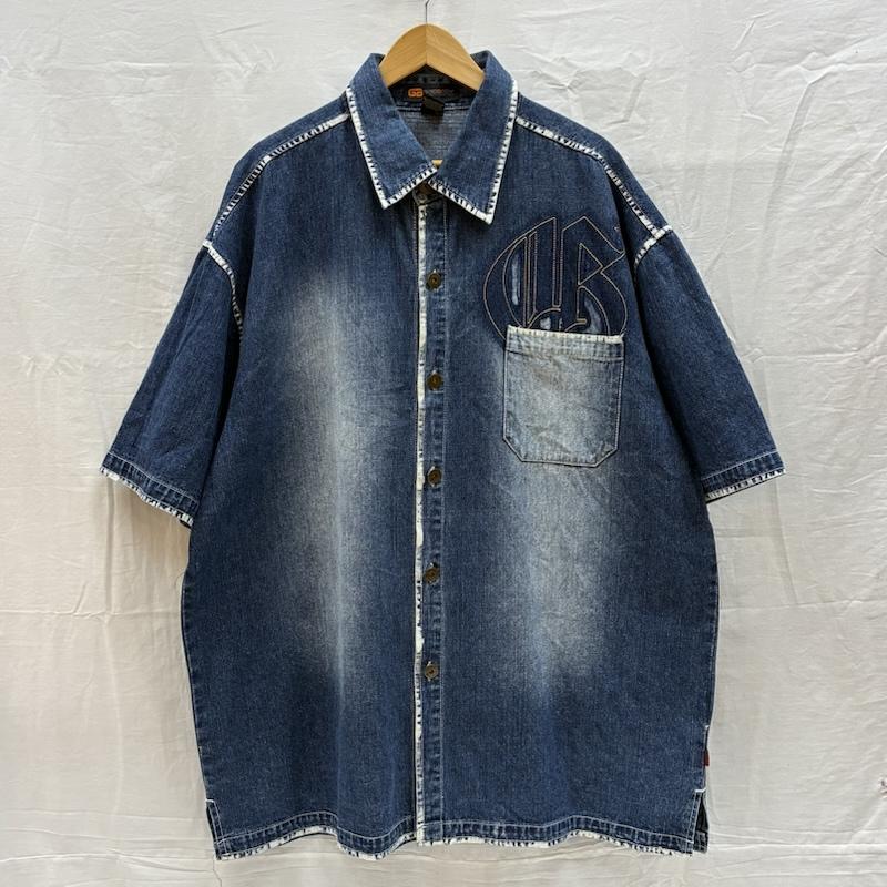 ヴィンテージ VINTAGE シャツ、ブラウス 半袖 GODBODY ゴッドボディ 90s 00s デニム シャツ バギー ショーツ セットアップ XL メンズ USED 古着 中古 50166050