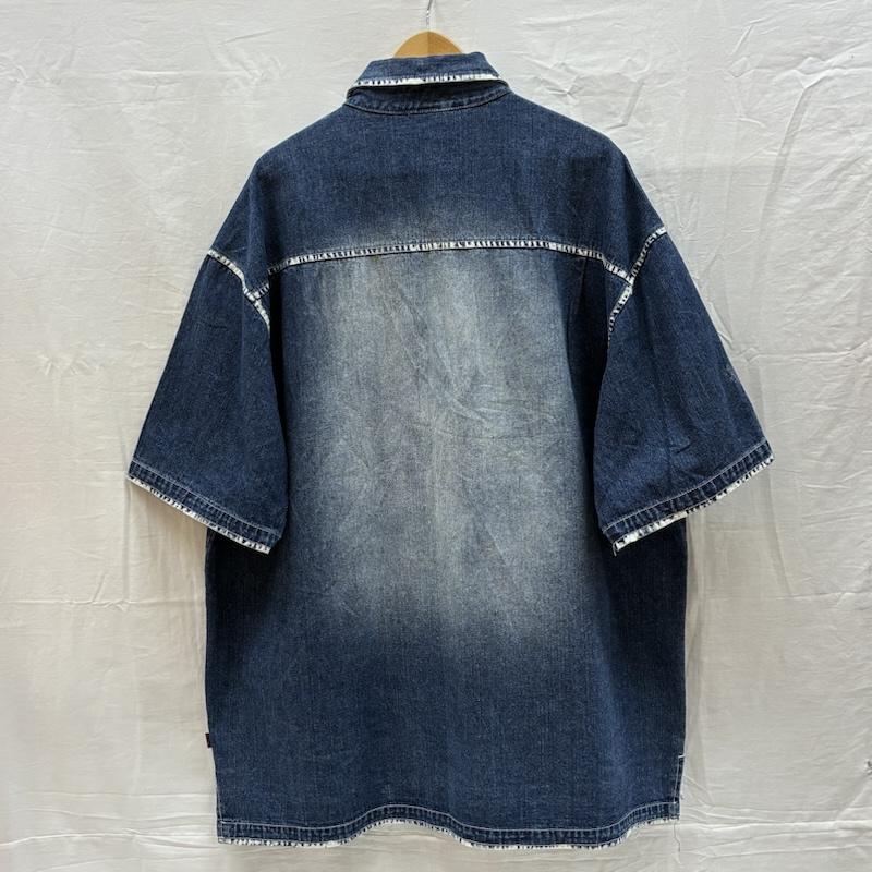 ヴィンテージ VINTAGE シャツ、ブラウス 半袖 GODBODY ゴッドボディ 90s 00s デニム シャツ バギー ショーツ セットアップ XL メンズ USED 古着 中古 50166050