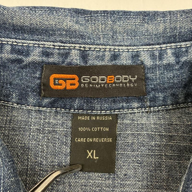 ヴィンテージ VINTAGE シャツ、ブラウス 半袖 GODBODY ゴッドボディ 90s 00s デニム シャツ バギー ショーツ セットアップ XL メンズ USED 古着 中古 50166050