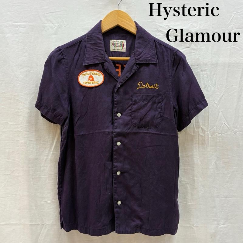 ヒステリックグラマー HYSTERIC GLAMOUR シャツ、ブラウス 半袖 ヒスガール ワッペン チェーン 刺繍 オープンカラー ボーリング シャツ 0151AH03 FREE レディース USED 古着 中古 50166051