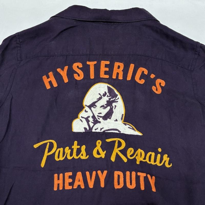 ヒステリックグラマー HYSTERIC GLAMOUR シャツ、ブラウス 半袖 ヒスガール ワッペン チェーン 刺繍 オープンカラー ボーリング シャツ 0151AH03 FREE レディース USED 古着 中古 50166051