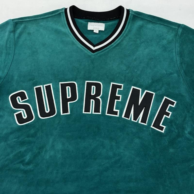 シュプリーム Supreme Tシャツ 半袖 16AW Velour Baseball Top ベロア アーチロゴ ベースボール Tシャツ S メンズ USED 古着 中古 50166055