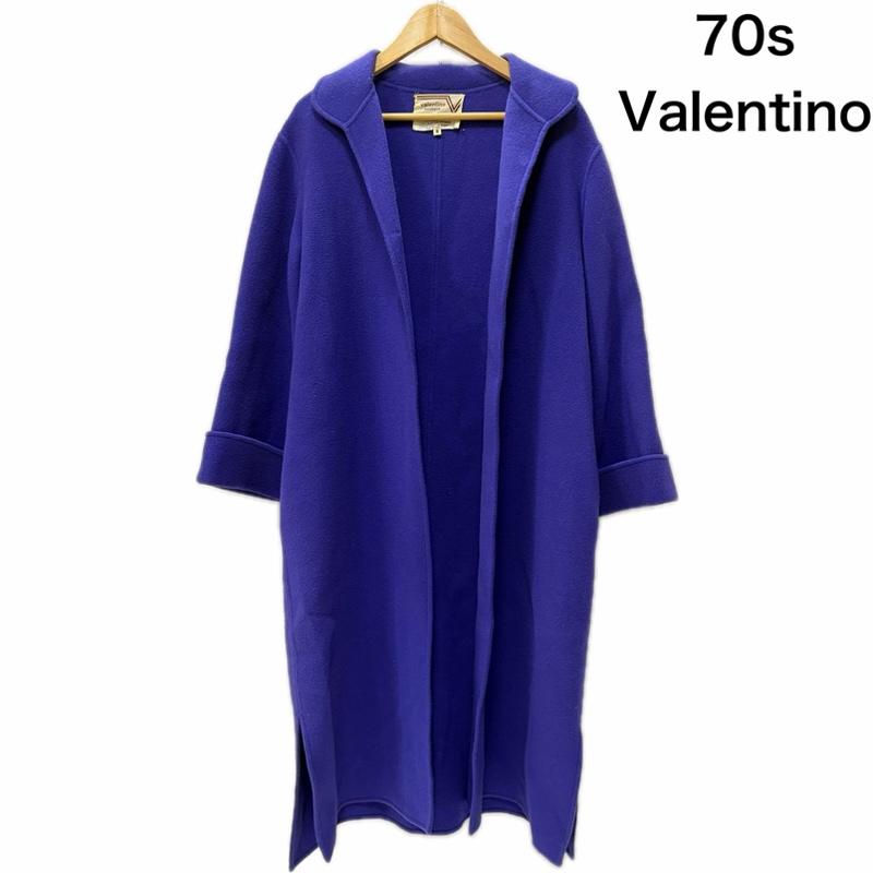 ヴァレンティノ VALENTINO コート コート一般 70s 初期タグ VINTAGE VALENTINO ウールコート purple italy製 SIZE:8 8 無地 紫 / パープル / purple レディース USED 古着 中古 50166066