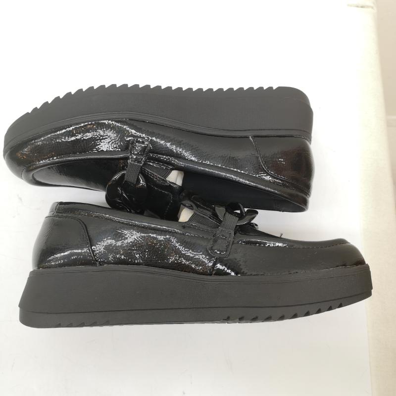 クラークス Clarks ローファー ローファー Zylah May ザイラ メイ ローファー クリンクルパテント 25.0cm 黒 / ブラック / black レディース USED 古着 中古 50166067
