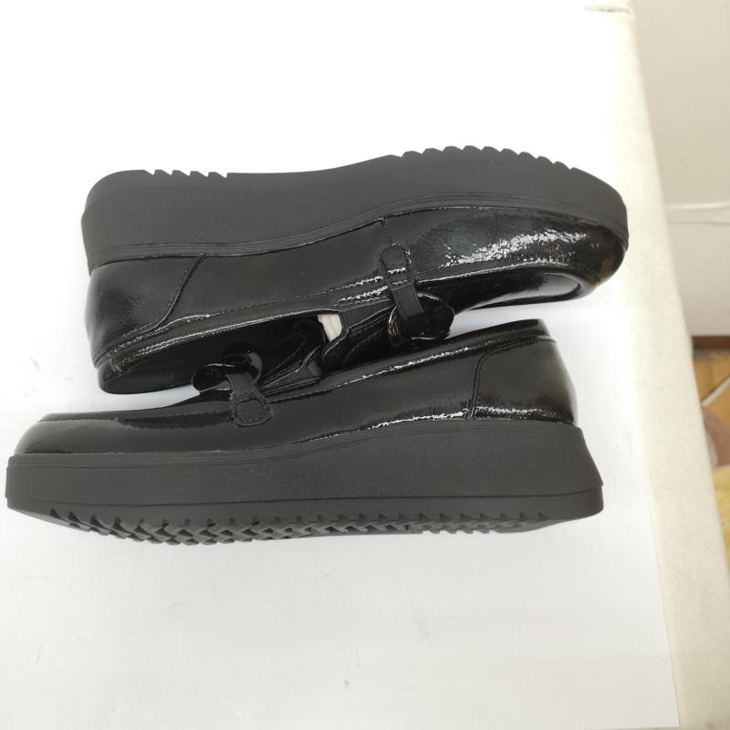 クラークス Clarks ローファー ローファー Zylah May ザイラ メイ ローファー クリンクルパテント 25.0cm 黒 / ブラック / black レディース USED 古着 中古 50166067