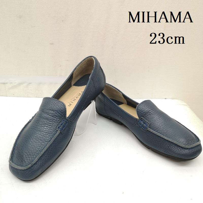 ミハマ MIHAMA ローファー ローファー シボ加工 レザー ローファー 23.0cm 紺 / ネイビー / navy レディース USED 古着 中古 50166068