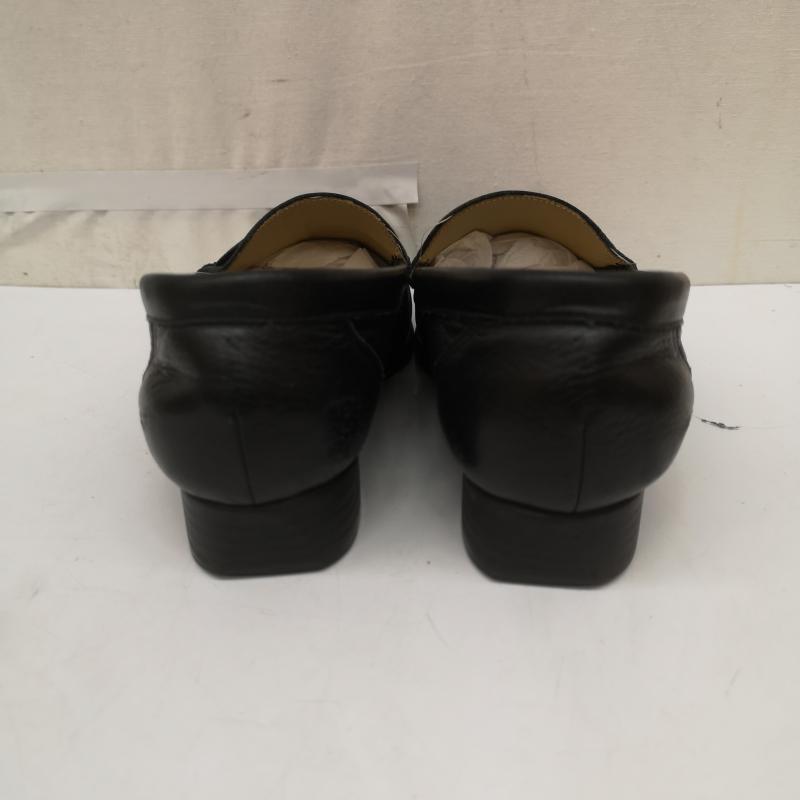 ミハマ MIHAMA ローファー ローファー レザー ローファー パンプス シボ 加工 ロゴ金具 22.5cm 黒 / ブラック / black レディース USED 古着 中古 50166069