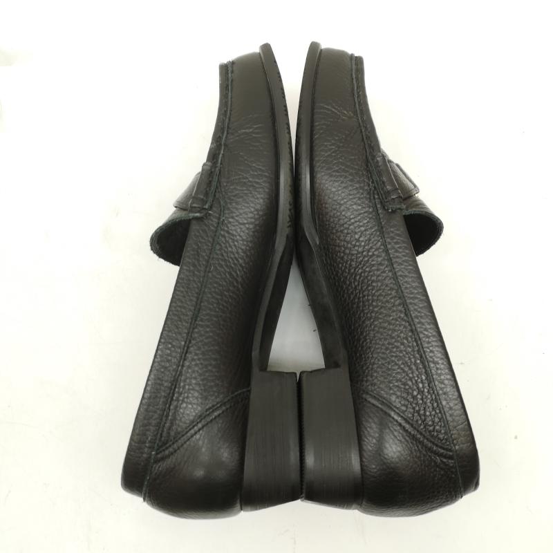 ミハマ MIHAMA ローファー ローファー レザー ローファー パンプス シボ加工 ロゴ金具 24.0cm 黒 / ブラック / black レディース USED 古着 中古 50166070