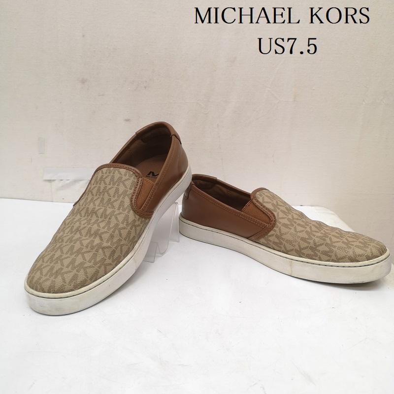 マイケルコース MICHAEL KORS スニーカー スニーカー FT23C モノグラム スリッポン スニーカー US：7.5 茶 / ブラウン / brown メンズ USED 古着 中古 50166076