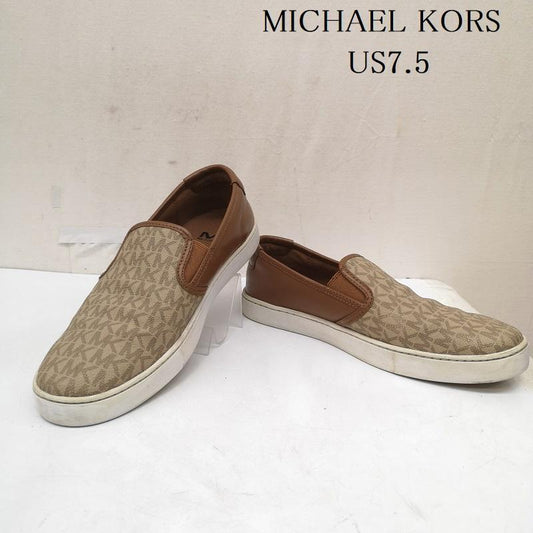 マイケルコース MICHAEL KORS スニーカー スニーカー FT23C モノグラム スリッポン スニーカー US：7.5 茶 / ブラウン / brown メンズ USED 古着 中古 50166076