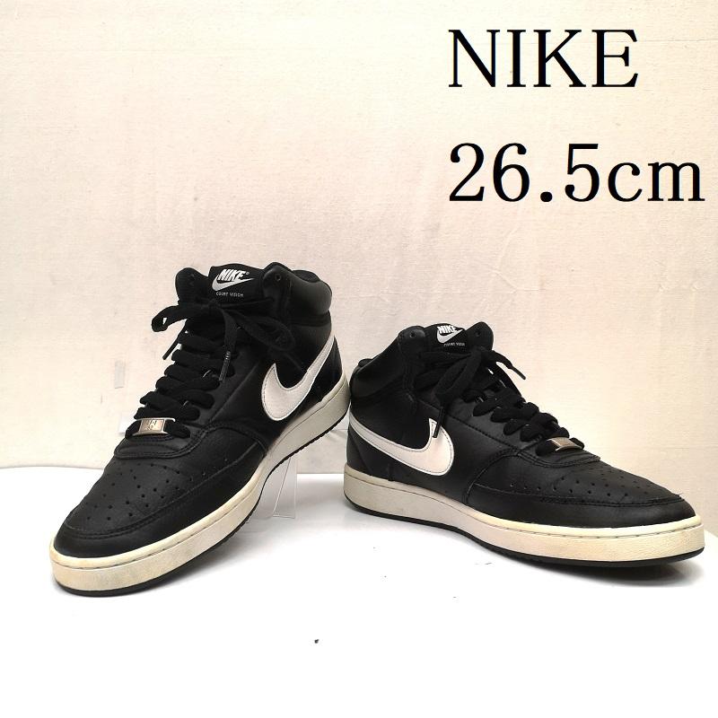 ナイキ NIKE スニーカー スニーカー コート ビジョン スニーカー Court Vision Mid Black White CD5466-001 26.5cm 黒 / ブラック / black メンズ USED 古着 中古 50166077