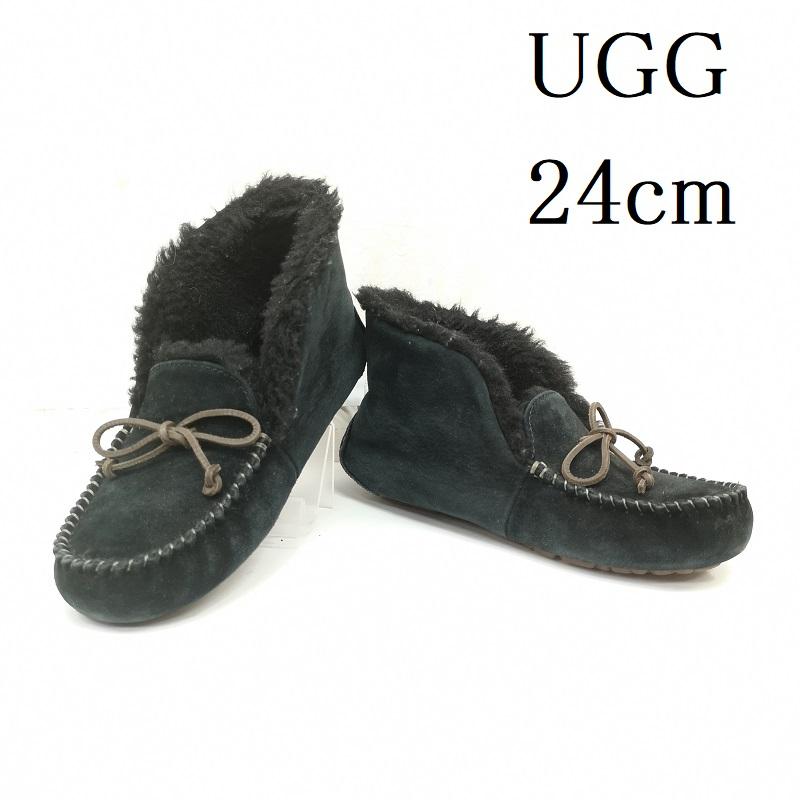 アグ UGG ブーツ 一般 2WAY モカシン スリッポン Alena アレーナ 24.0cm 黒 / ブラック / black レディース USED 古着 中古 50166078