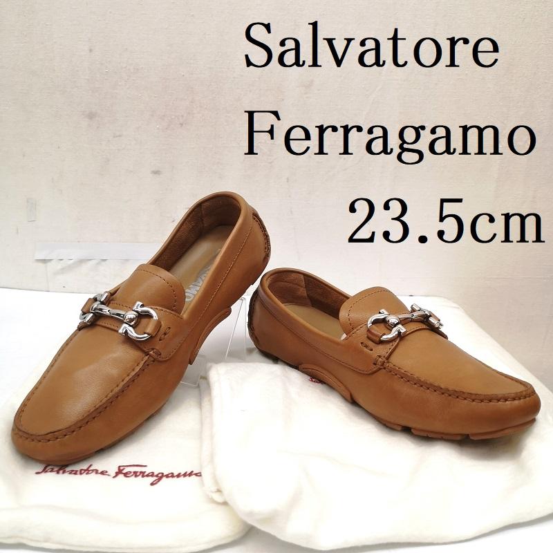 サルヴァトーレフェラガモ Salvatore Ferragamo スリッポン スリッポン ガンチーニ レザー ドライビング シューズ スリッポン 6 23.5cm 茶 / ブラウン / brown レディース USED 古着 中古 50166079