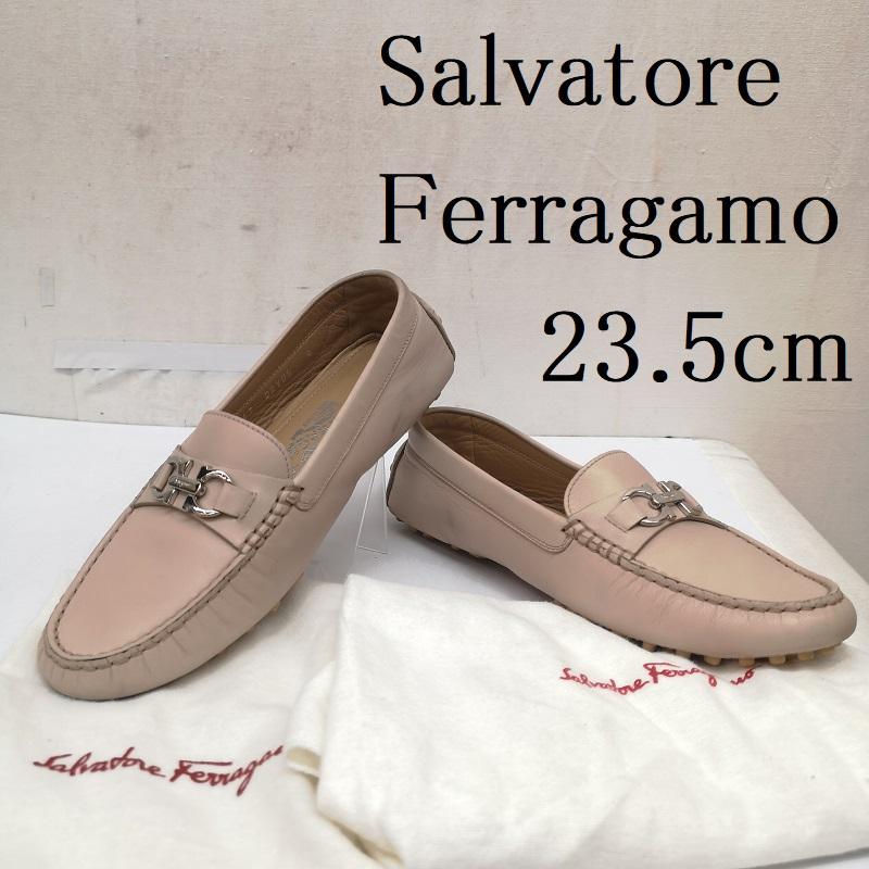 サルヴァトーレフェラガモ Salvatore Ferragamo スリッポン スリッポン ガンチーニ レザー ドライビング シューズ スリッポン 6 23.5cm 桃 / ピンク / pink レディース USED 古着 中古 50166080