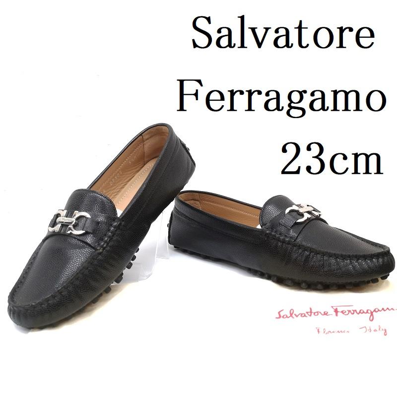 サルヴァトーレフェラガモ Salvatore Ferragamo スリッポン スリッポン ガンチーニ レザー ドライビング シューズ スリッポン 5 1/2 23.0cm 黒 / ブラック / black レディース USED 古着 中古 50166081