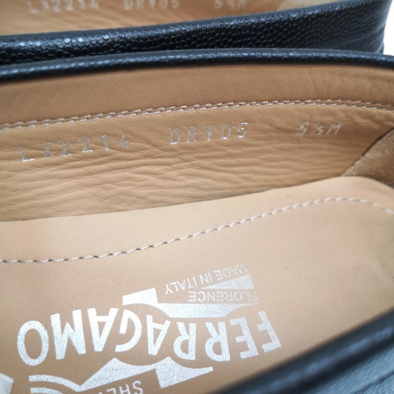 サルヴァトーレフェラガモ Salvatore Ferragamo スリッポン スリッポン ガンチーニ レザー ドライビング シューズ スリッポン 5 1/2 23.0cm 黒 / ブラック / black レディース USED 古着 中古 50166081