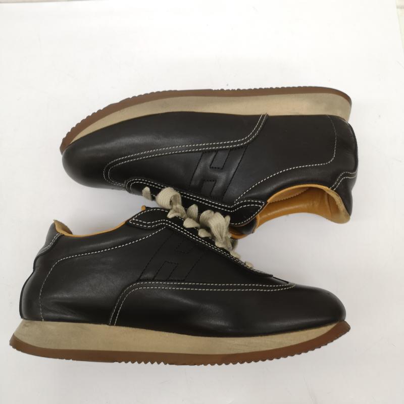 エルメス HERMES スニーカー スニーカー クイック レザー スニーカー 37 1/2 24.5cm 黒 / ブラック / black レディース USED 古着 中古 50166082