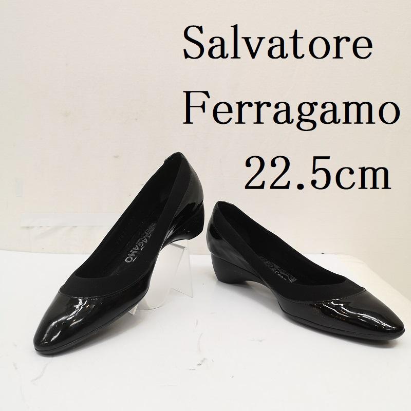 サルヴァトーレフェラガモ Salvatore Ferragamo パンプス パンプス エナメル ヒール パンプス サイズ5 22.5cm 黒 / ブラック / black レディース USED 古着 中古 50166083