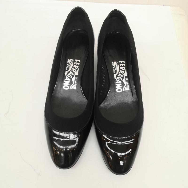 サルヴァトーレフェラガモ Salvatore Ferragamo パンプス パンプス エナメル ヒール パンプス サイズ5 22.5cm 黒 / ブラック / black レディース USED 古着 中古 50166083
