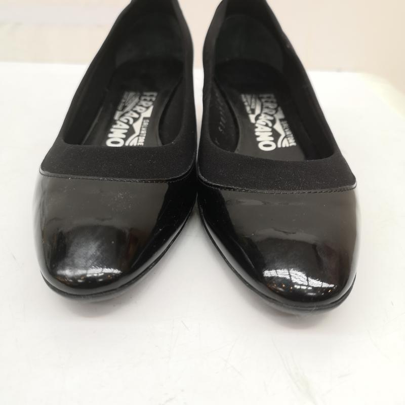 サルヴァトーレフェラガモ Salvatore Ferragamo パンプス パンプス エナメル ヒール パンプス サイズ5 22.5cm 黒 / ブラック / black レディース USED 古着 中古 50166083
