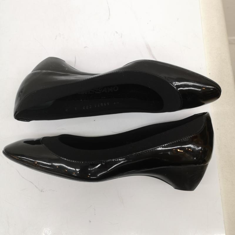 サルヴァトーレフェラガモ Salvatore Ferragamo パンプス パンプス エナメル ヒール パンプス サイズ5 22.5cm 黒 / ブラック / black レディース USED 古着 中古 50166083