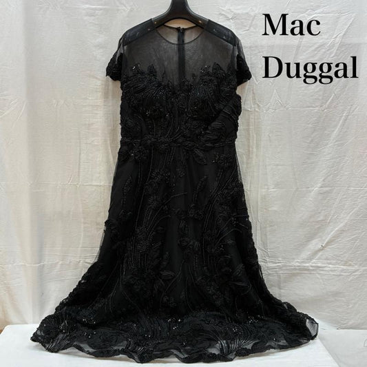 古着 USED ドレス カラードレス MAC DUGGAL マックドゥガル レース スパンコール ビジュー 装飾 エンブロイダリー ドレス 12 - レディース USED 古着 中古 50166089