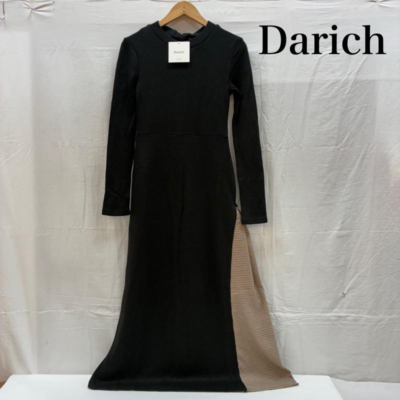 古着 USED ワンピース ロングスカート Darich ダーリッチ スリット チェック スリム ワンピース ロング ニット リボン 111934008 FREE レディース USED 古着 中古 50166094