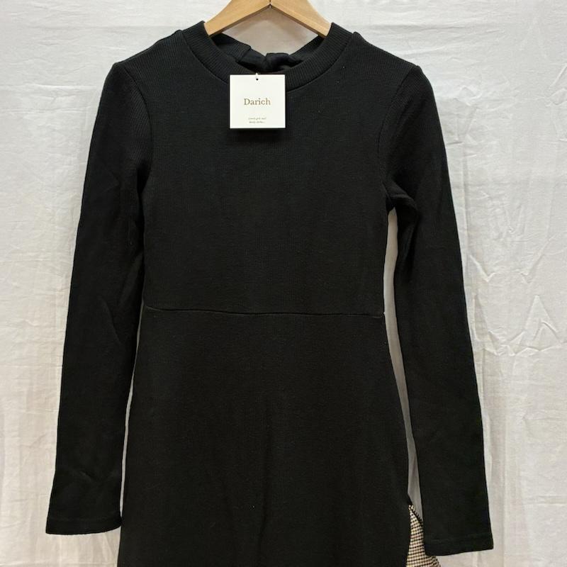 古着 USED ワンピース ロングスカート Darich ダーリッチ スリット チェック スリム ワンピース ロング ニット リボン 111934008 FREE レディース USED 古着 中古 50166094